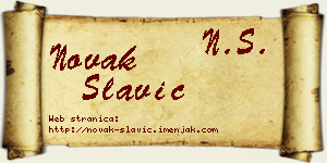 Novak Slavić vizit kartica